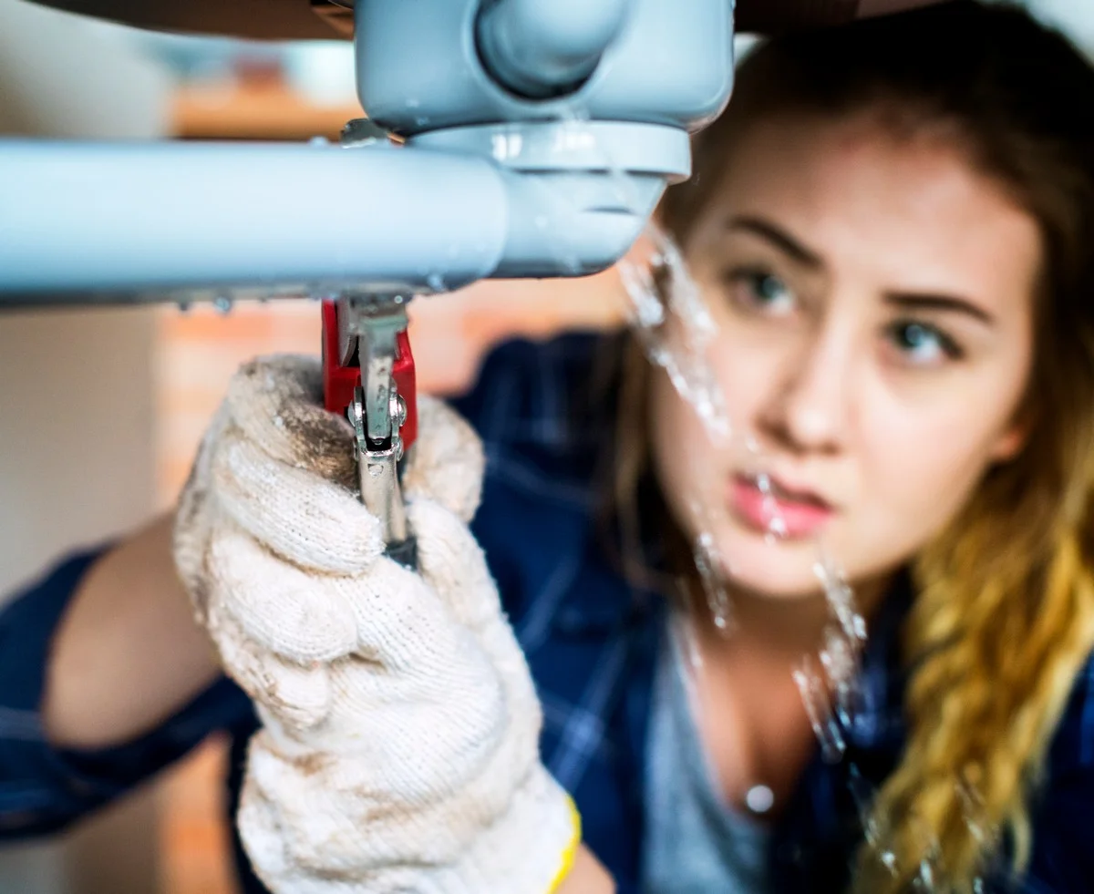 Professional drain cleaning process in action